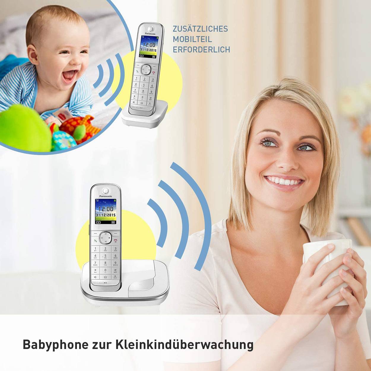 Panasonic KX-TGJ310GW - Schnurlostelefon mit Rufnummernanzeige