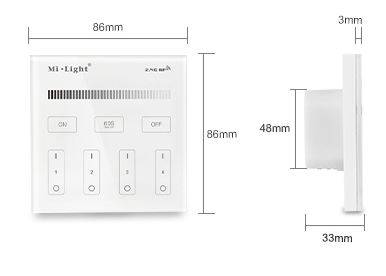 Synergy 21 Fernbedienung Smart Panel single color 4-Zonen*Milight/Miboxer* - Far
