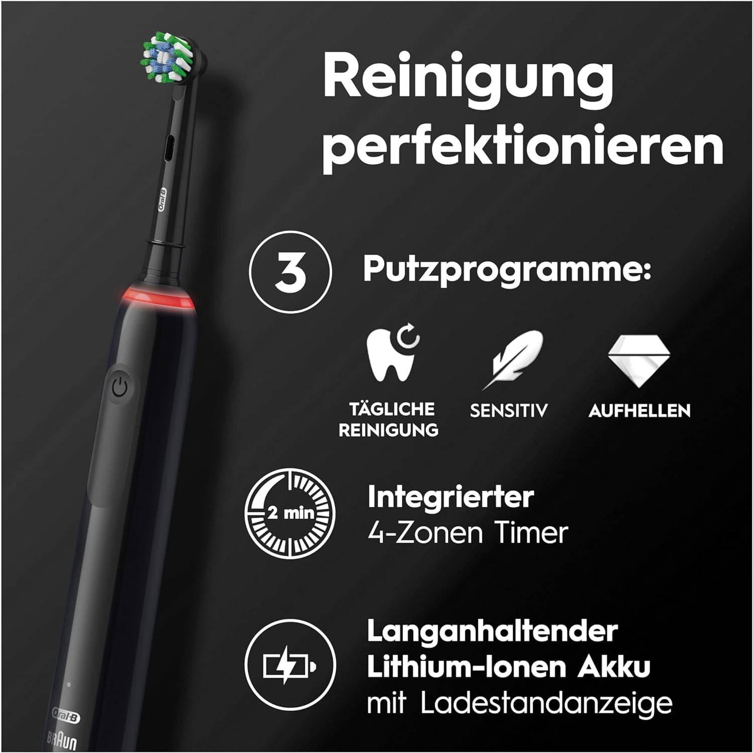 Oral-B Pro3 3900 612630 Elektrische Zahnbürste Schwarz