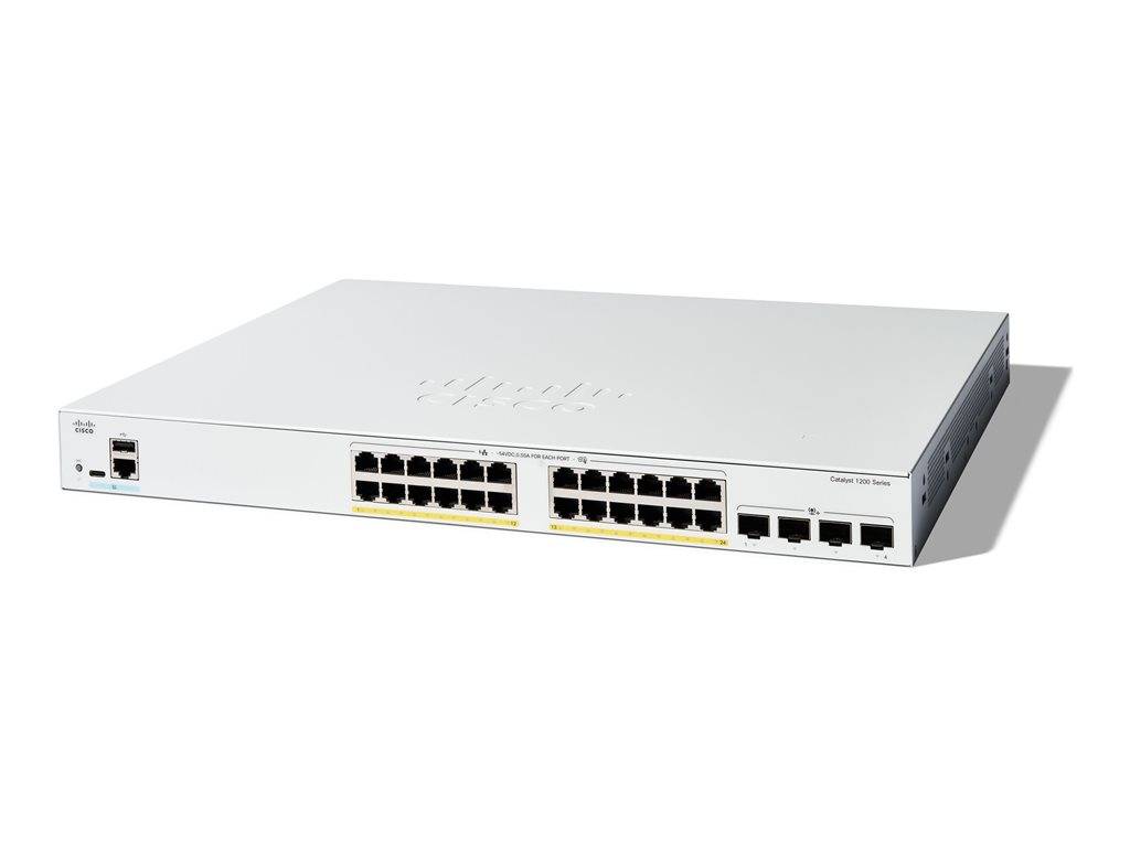 Cisco Catalyst 1200-24FP-4X - Switch - L3 - Smart - 24 x 10/100/1000 (PoE+) - +