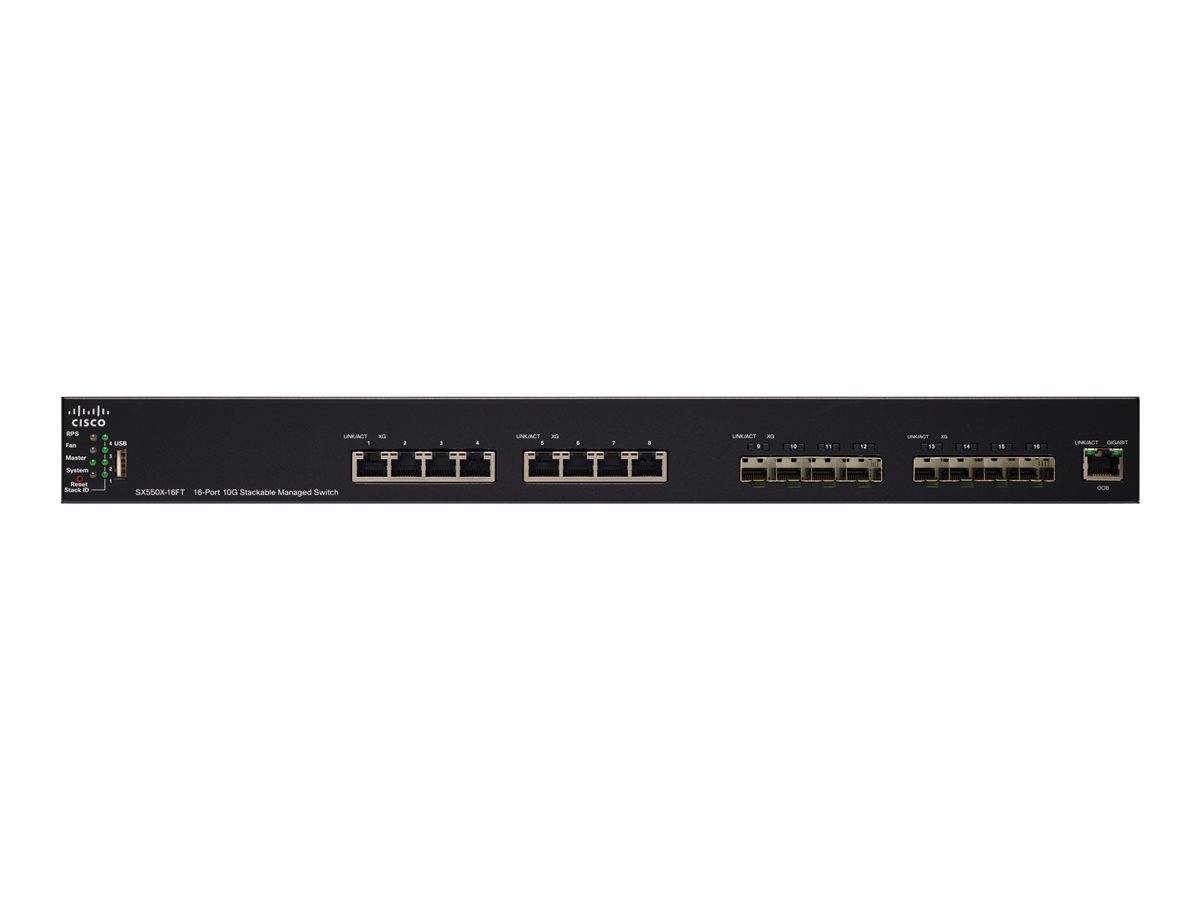 Cisco SX550X-16FT-K9-UK Switch - 16 Anschlüsse - L3 - managed - stapelbar Netzwerkgerät