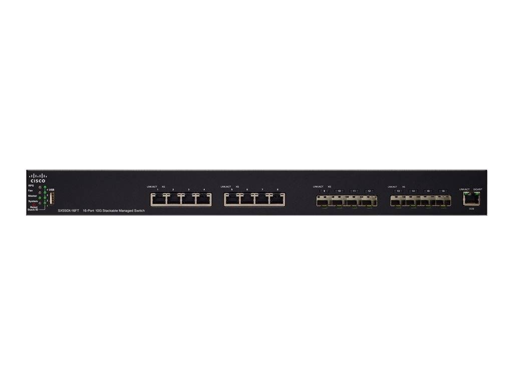 Cisco SX550X-16FT-K9-UK Switch - 16 Anschlüsse - L3 - managed - stapelbar Netzwerkgerät