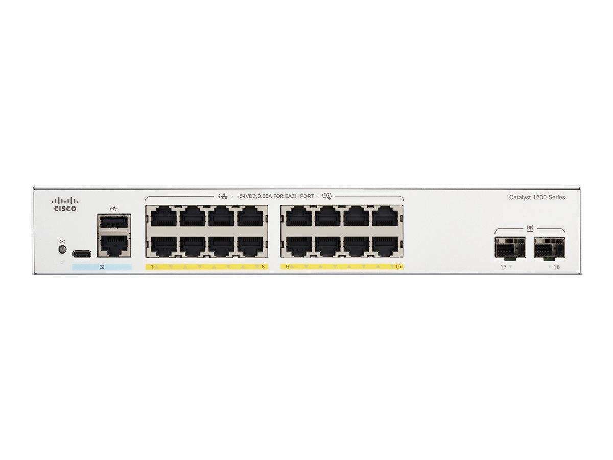 Cisco Catalyst 1200-16P-2G - Switch - L3 - Smart - 16 x 10/100/1000 (PoE+)