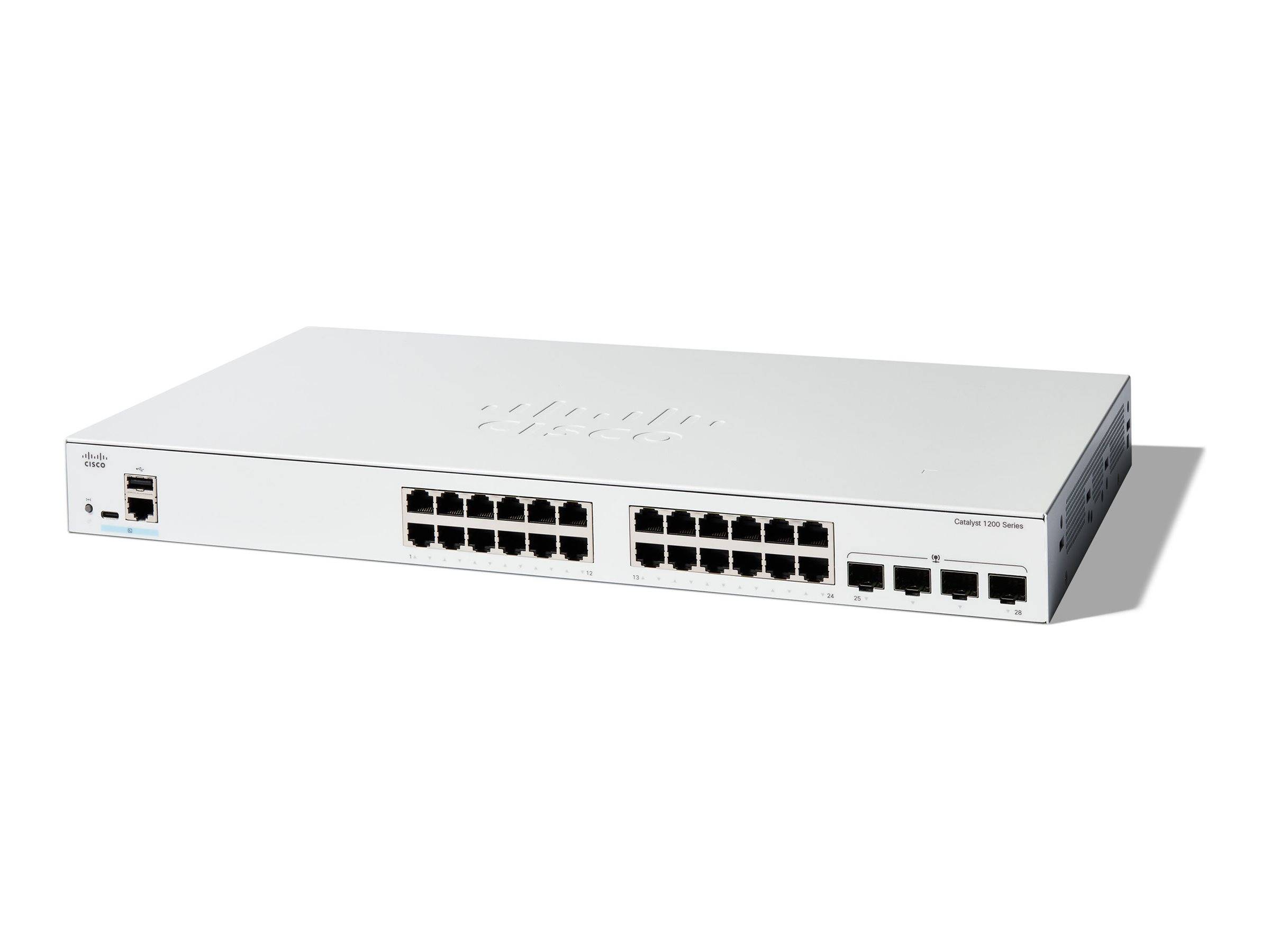 Cisco Catalyst 1200-24T-4G - Switch - L3 - Smart - 24 x 10/100/1000 + 4 x Gigabi