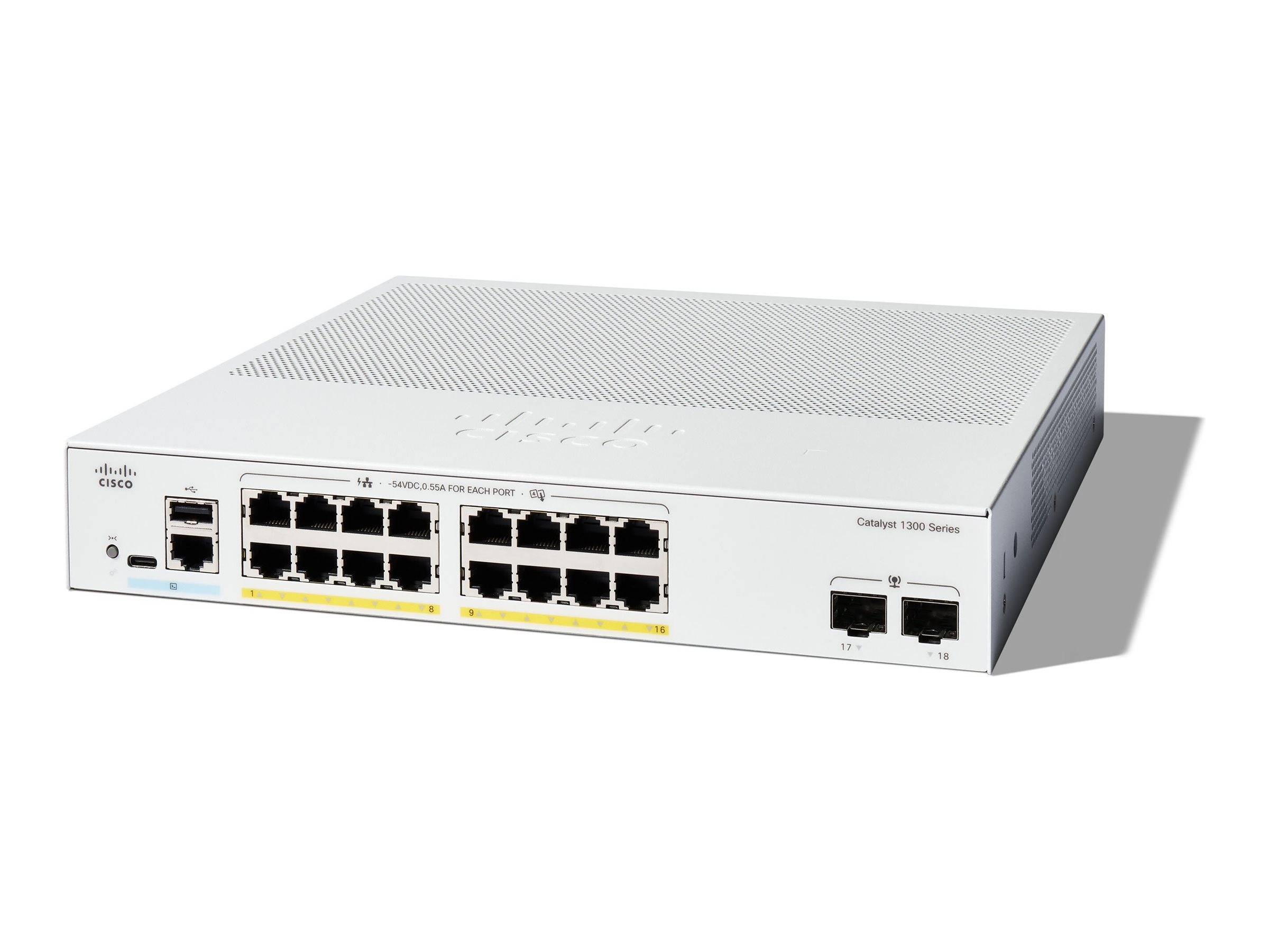 Cisco Catalyst 1300-16P-2G - Switch - L3 - managed - 16 x 10/100/1000 (PoE+)