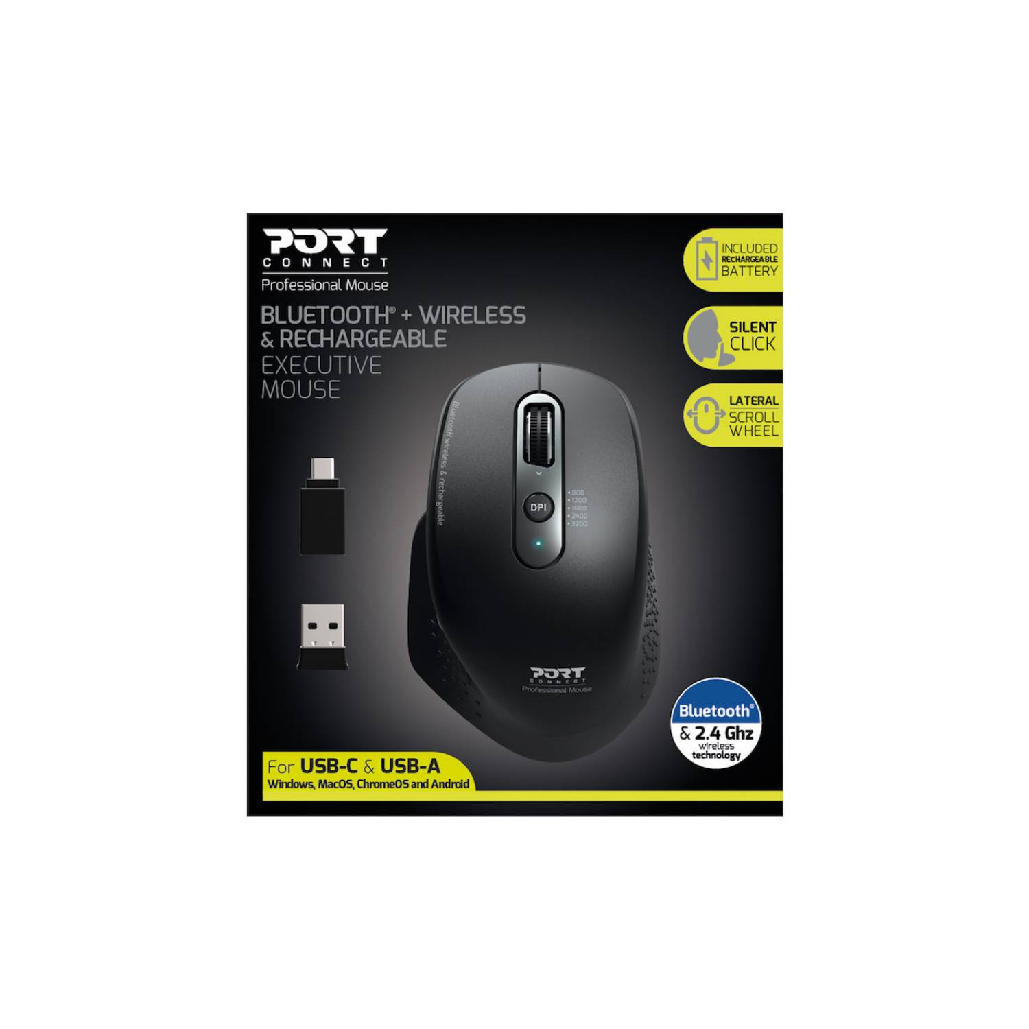 Port MOUSE OFFICE EXECUTIVE RECHARGEABLE BLUETOOTH COMBO