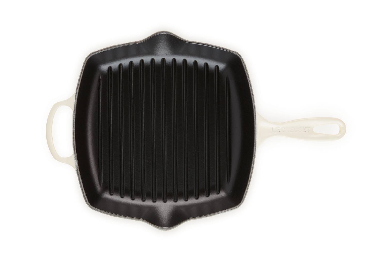 Le Creuset Grillit, Quadratisch, Grillpfanne, Beige, Emaille, Eisenguss, Keramik, Gas, Induktion
