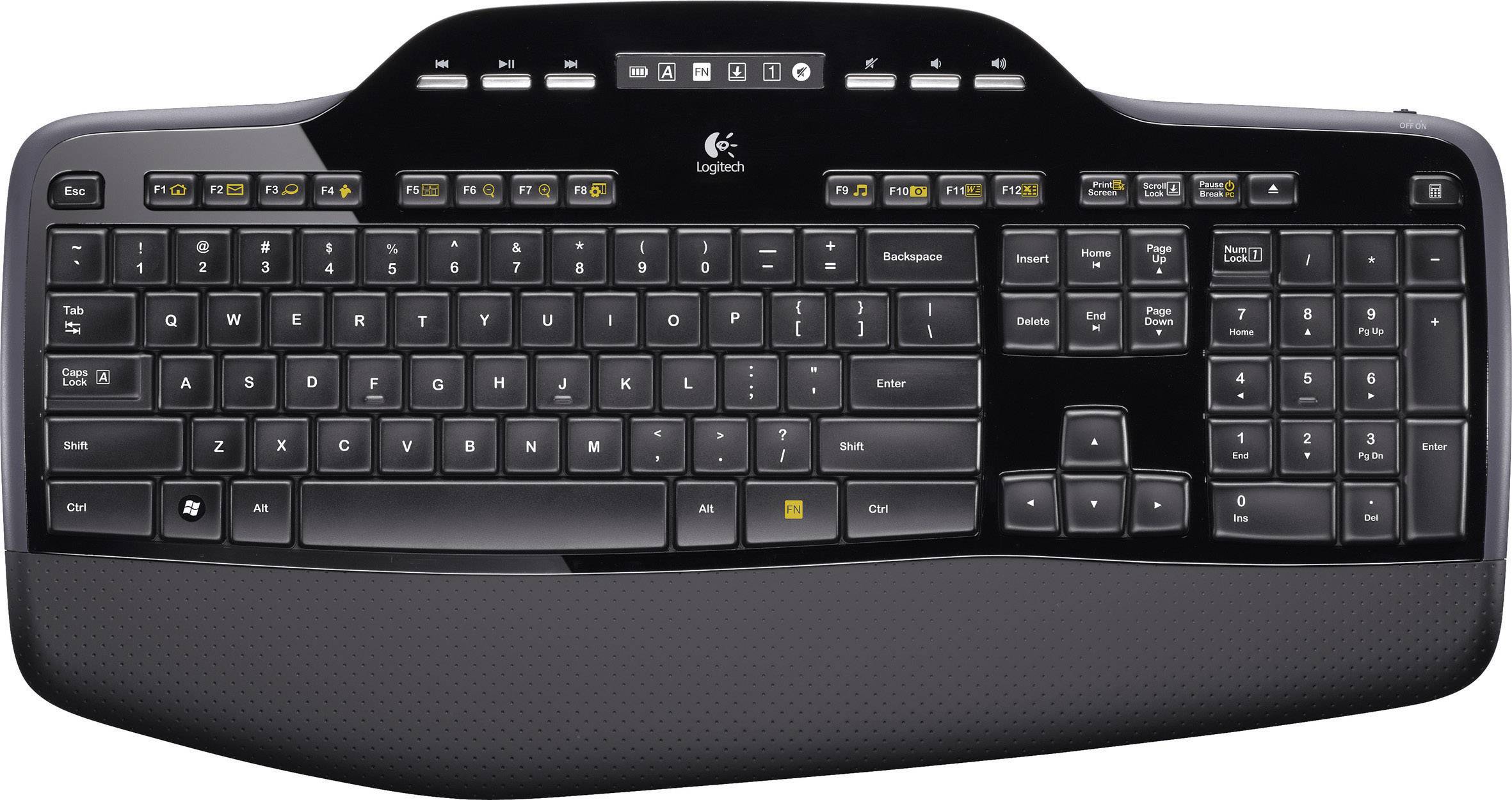 Logitech MK710 Wireless Desktop Funk Tastatur, Maus-Set Spritzwassergeschützt, Display Deutsch, QWERTZ Schwarz