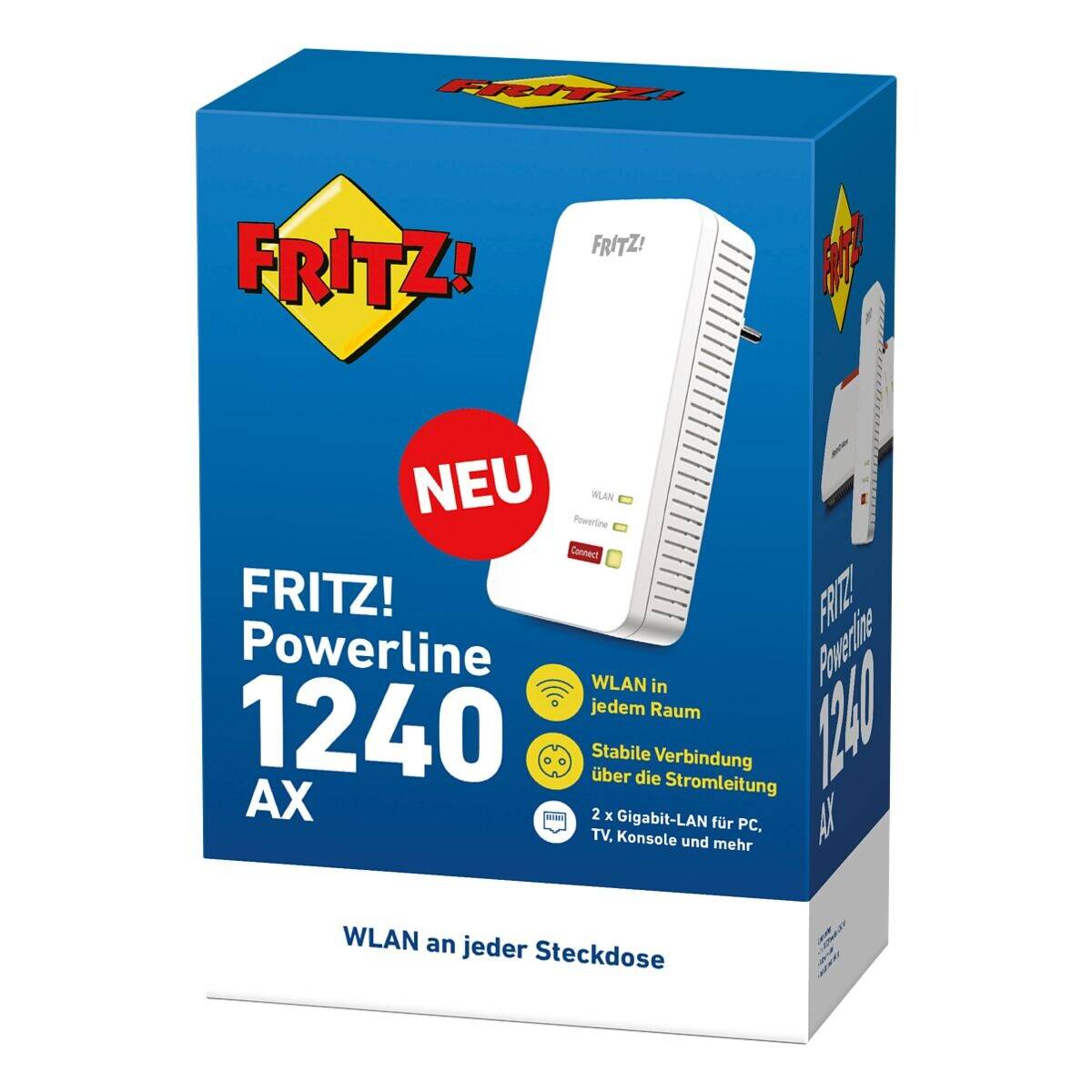 Fritz! Powerline Einzel Adapter FRITZ!Powerline 1240 AX 20003023 Powerline 1.2 GBit/s