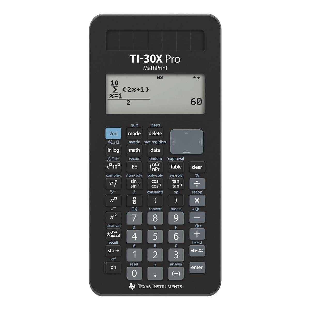 Texas Instruments TI 30X Pro MathPrint Schulrechner mit MathPrint-Anzeige, Solar- und Batteriebetrieb