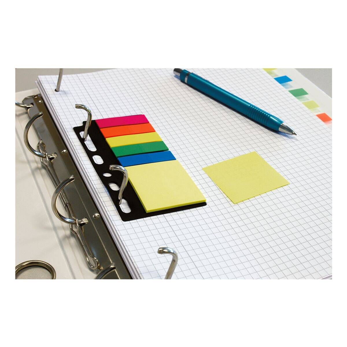 info Folderset: Pagemarker (4,4 x 1,2 cm) und Haftnotizen (5 x 4 cm)