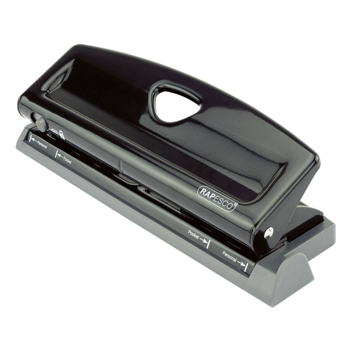 Rapesco 1725, 9 Blätter, Schwarz, Metall, 5,5 mm, A5, Personal, Compact, Slimline, Pocket, Filofax Mini, A6, 1 Stück(e)