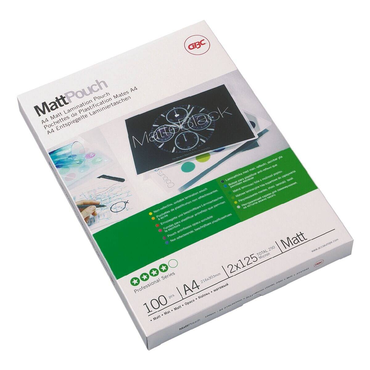GBC Folientasche MattPouch 3747235 DIN A3 125mic 100 St./Pack.