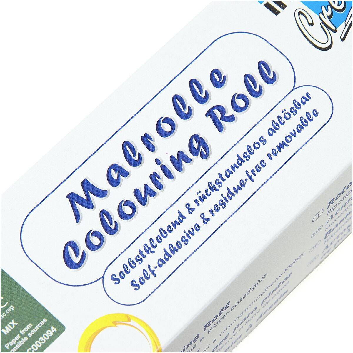 info Blanko Malrolle selbstklebend wieder ablösbar