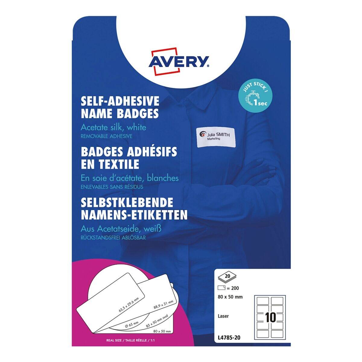 ETIKETTEN Namen 80x50mm ws