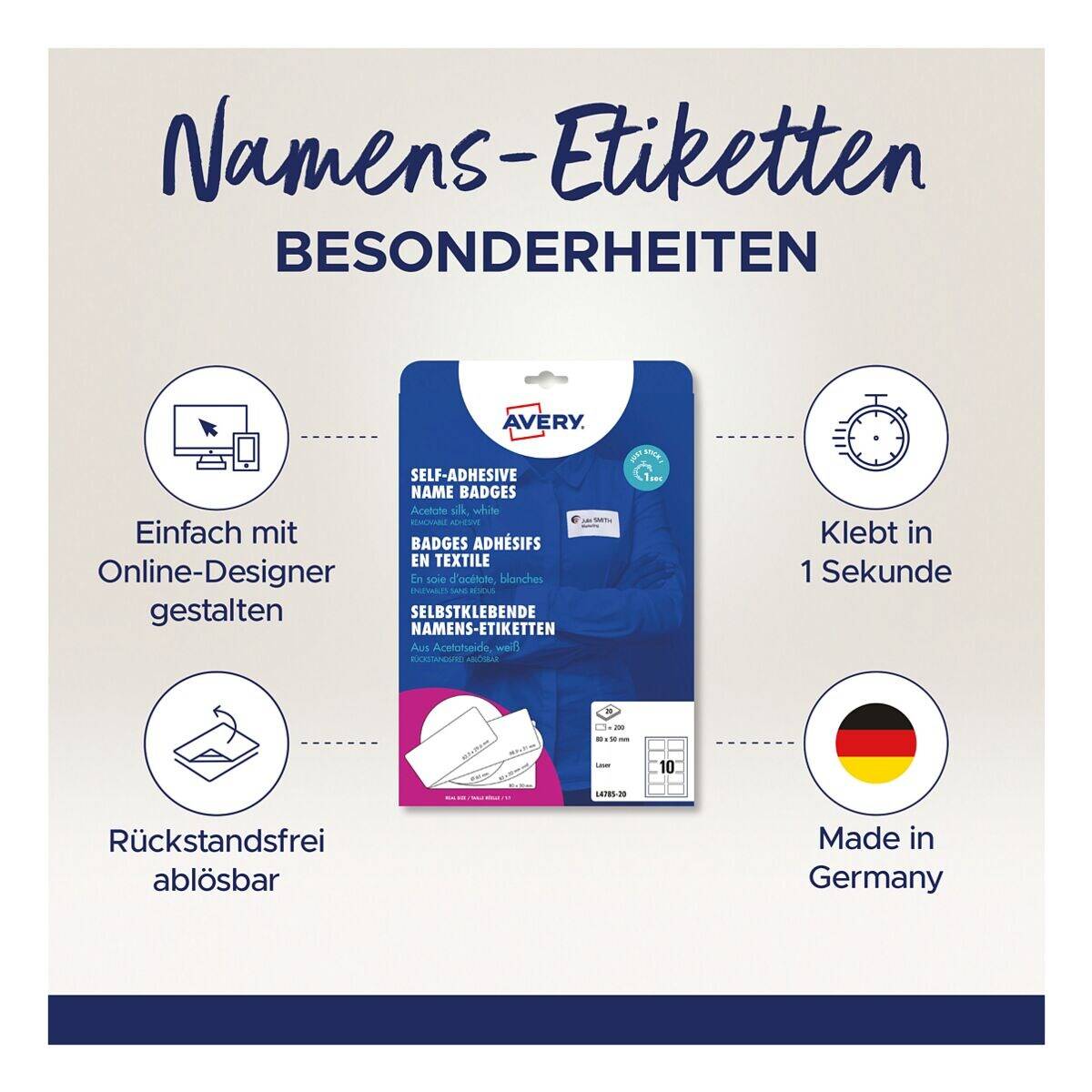 ETIKETTEN Namen 80x50mm ws