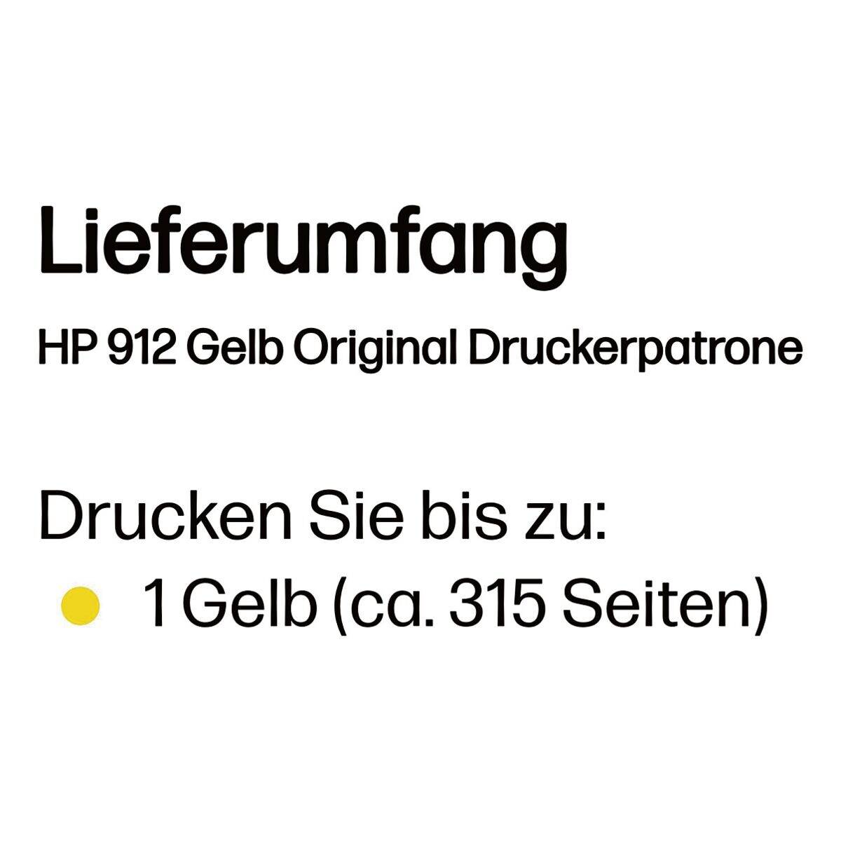 HP 912 Yellow Original Ink Cartridge Drucken, Scannen & Verbrauchsmaterial Verbrauchsmaterialien - &