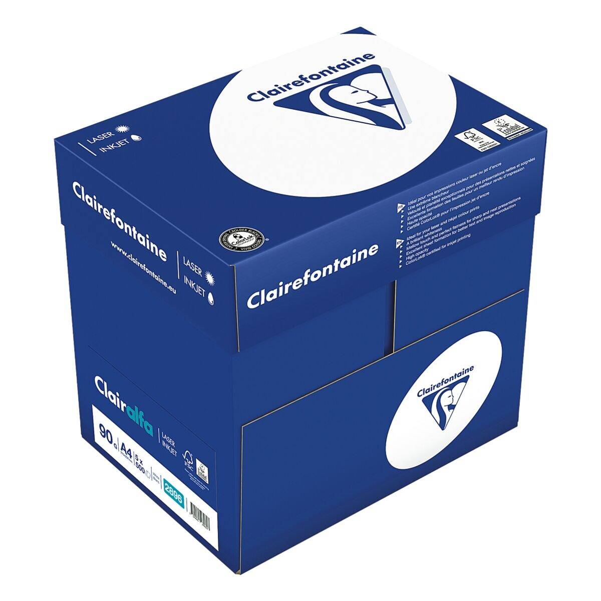 Kopierpapier Clairalfa A4 90g/qm weiß VE=500 Blatt