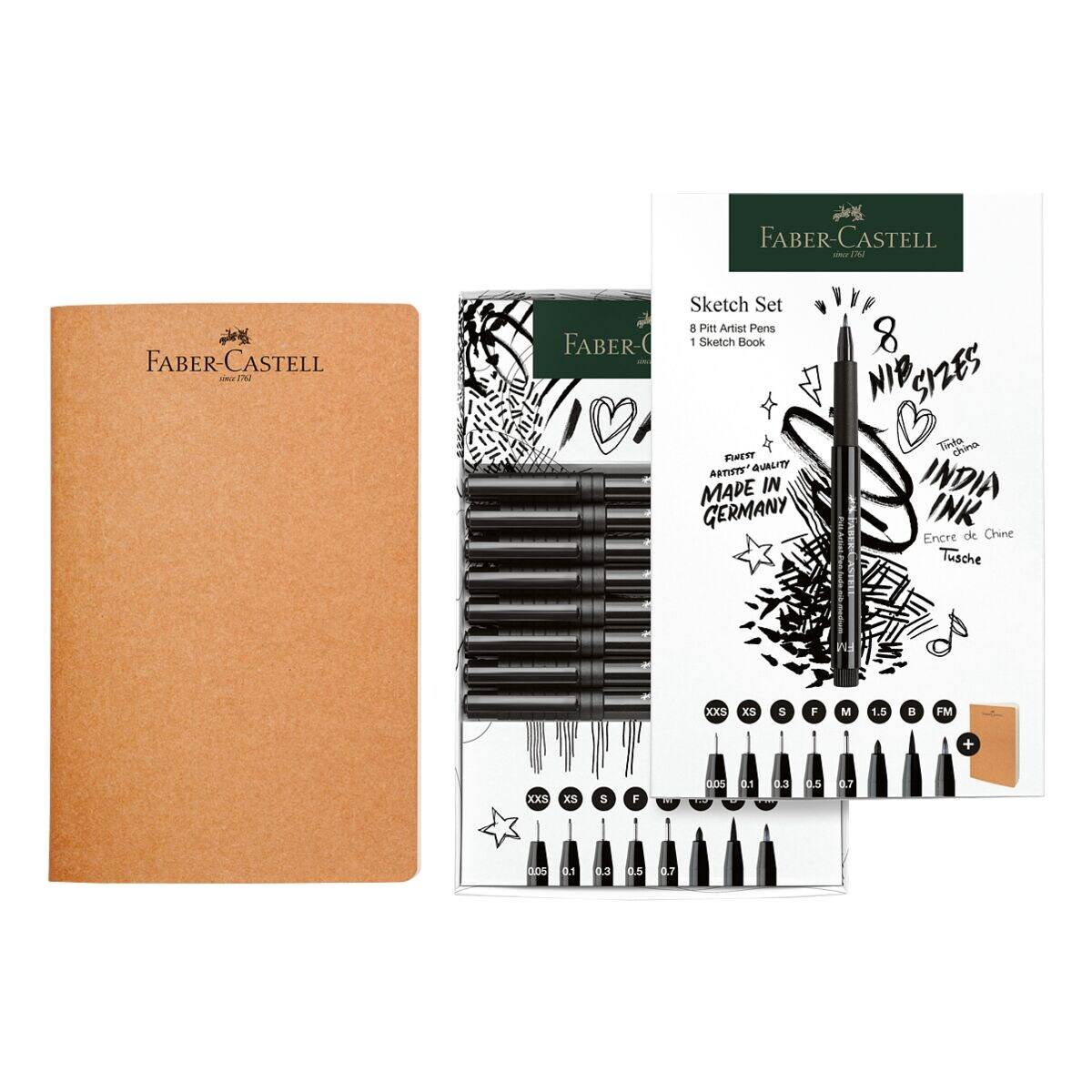 FABER-CASTELL 267102, Schwarz, Multi, Rund, 8 Stück(e)