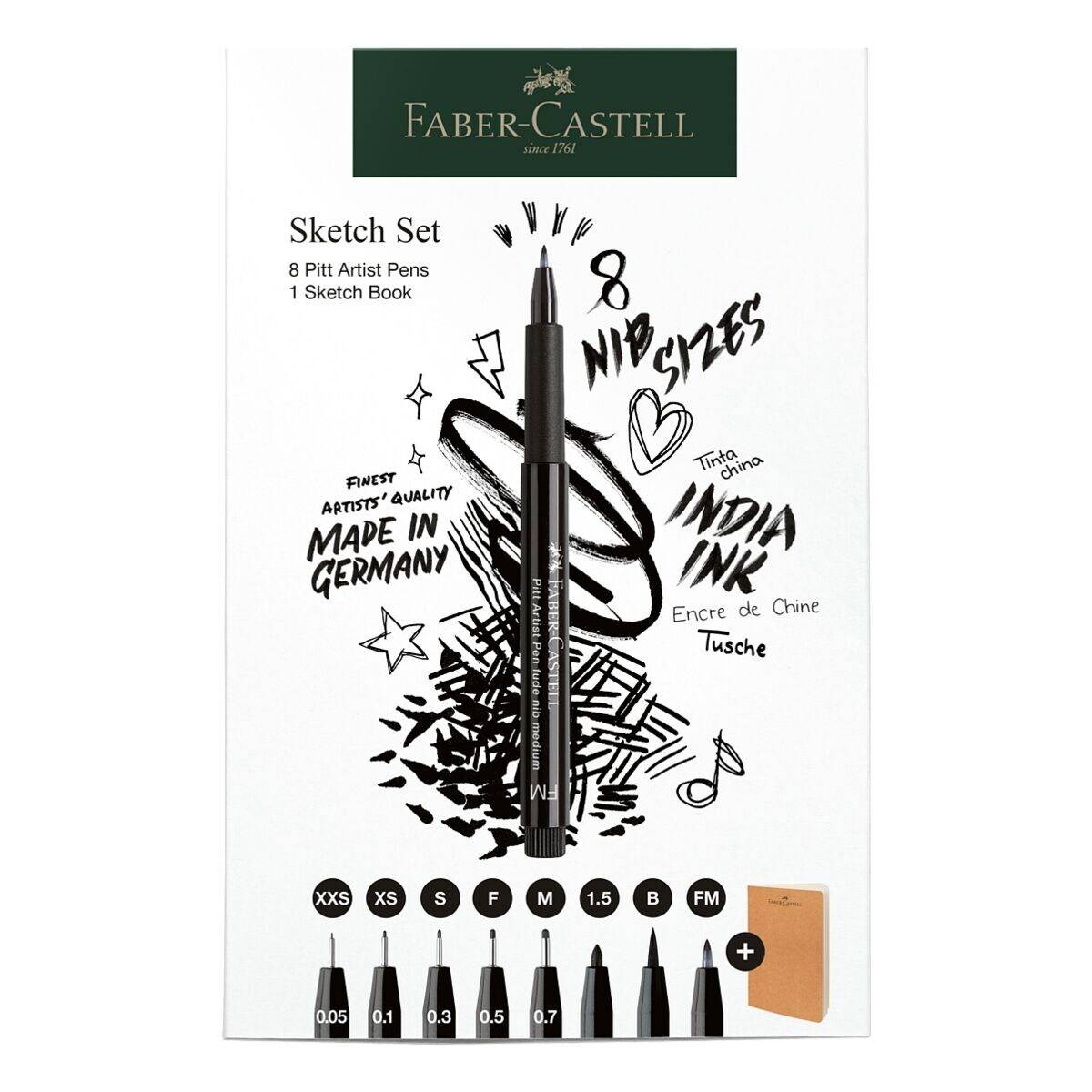 FABER-CASTELL 267102, Schwarz, Multi, Rund, 8 Stück(e)