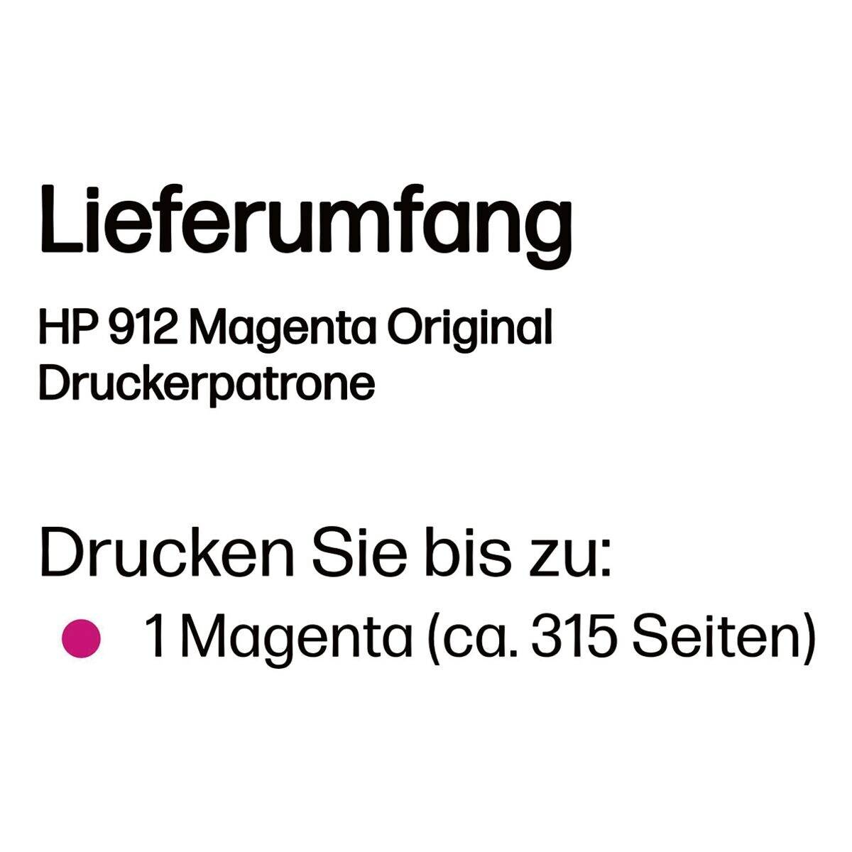 HP 912 Magenta Original Ink Cartridge Drucken, Scannen & Verbrauchsmaterial Verbrauchsmaterialien