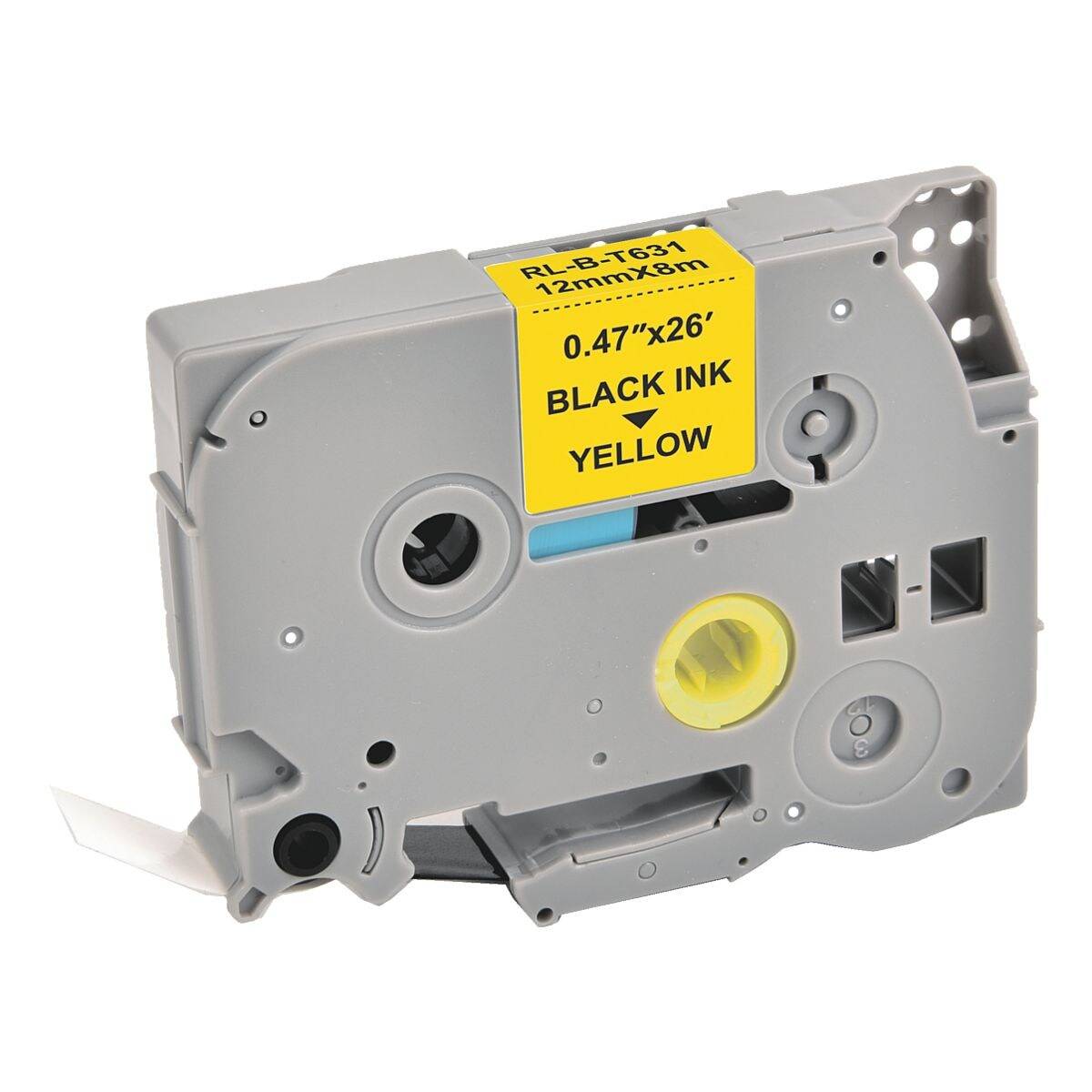 Schriftband G&G 14957 Kompatibel ersetzt Brother TZe-631 Bandfarbe: Gelb Schriftfarbe: Schwarz 12 mm 8 m