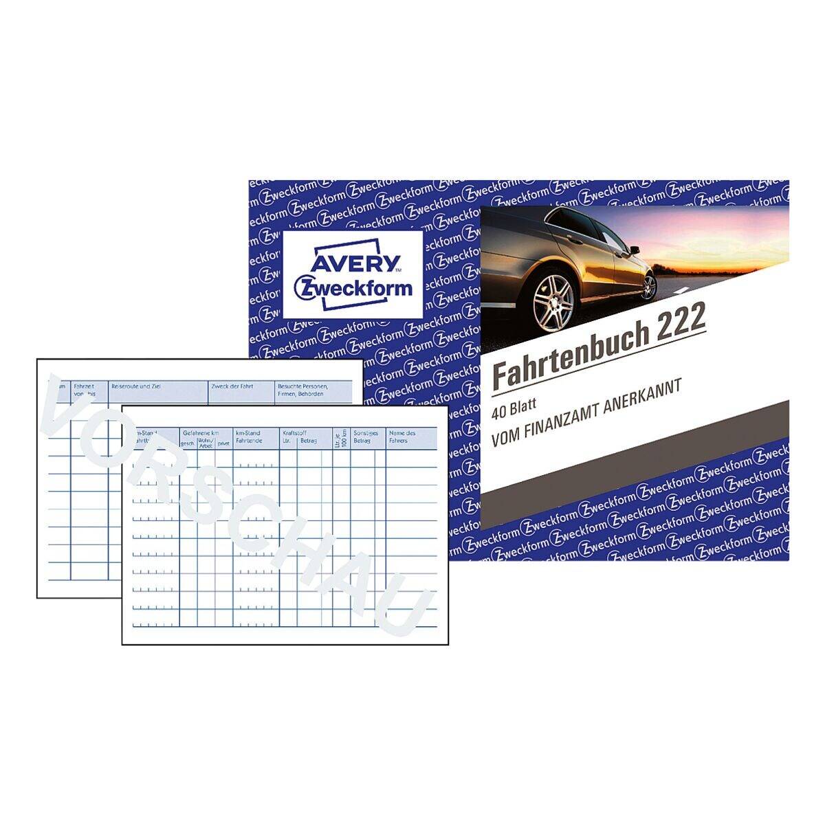 Avery Zweckform Fahrtenbuch 222 - A6 40Blatt 5erP