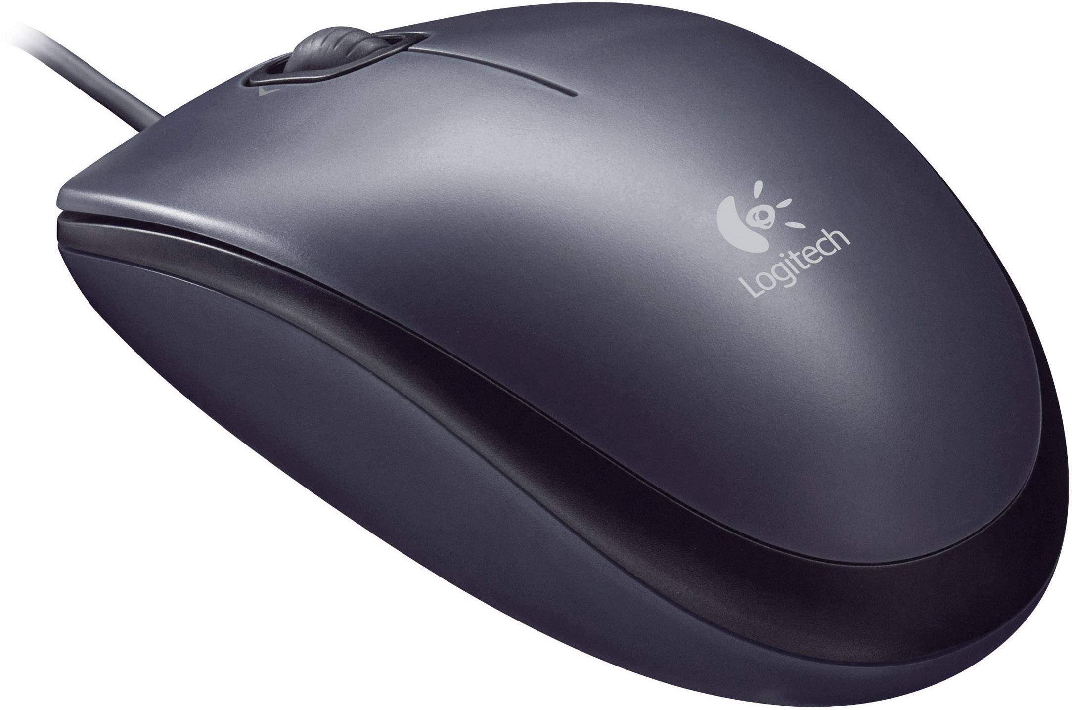 Logitech M100 Maus USB Optisch Schwarz 2 Tasten 1000 dpi