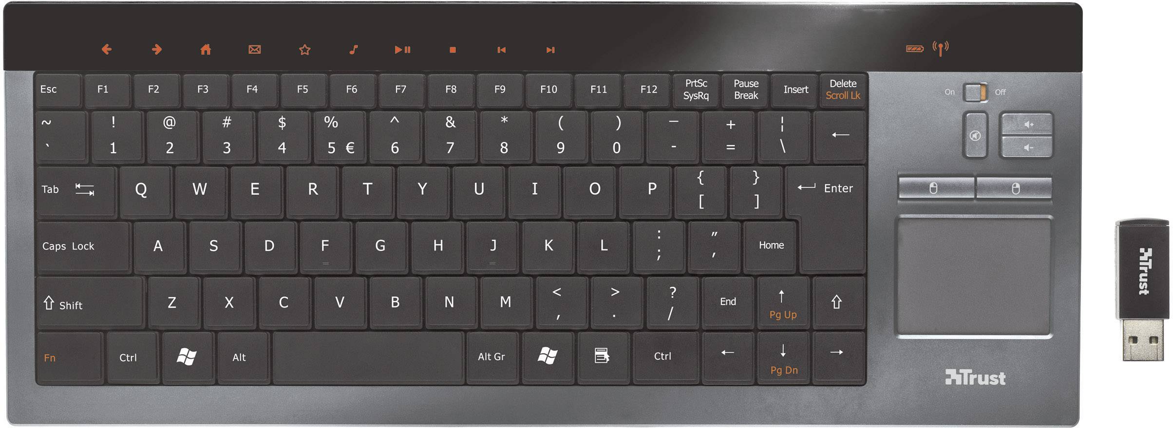 Trust Thinity Wireless Entertainment Keyboard Tastatur Deutsch, QWERTZ