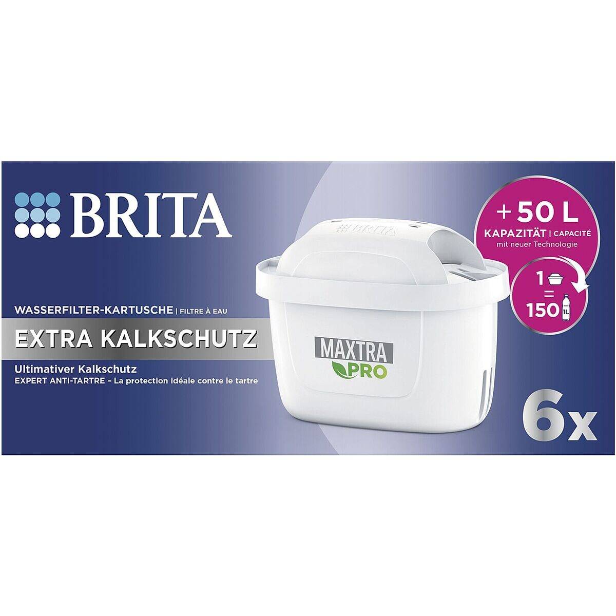 Brita Wasserfilter Kartuschen MAXTRA PRO Extra Kalkschutz - 6er Pack