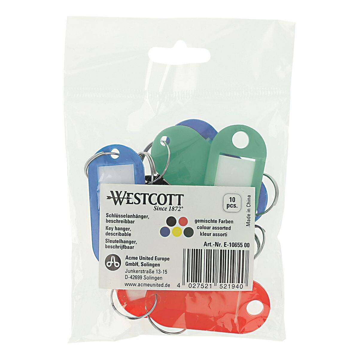 WESTCOTT Schlüsselanhänger farbsortiert