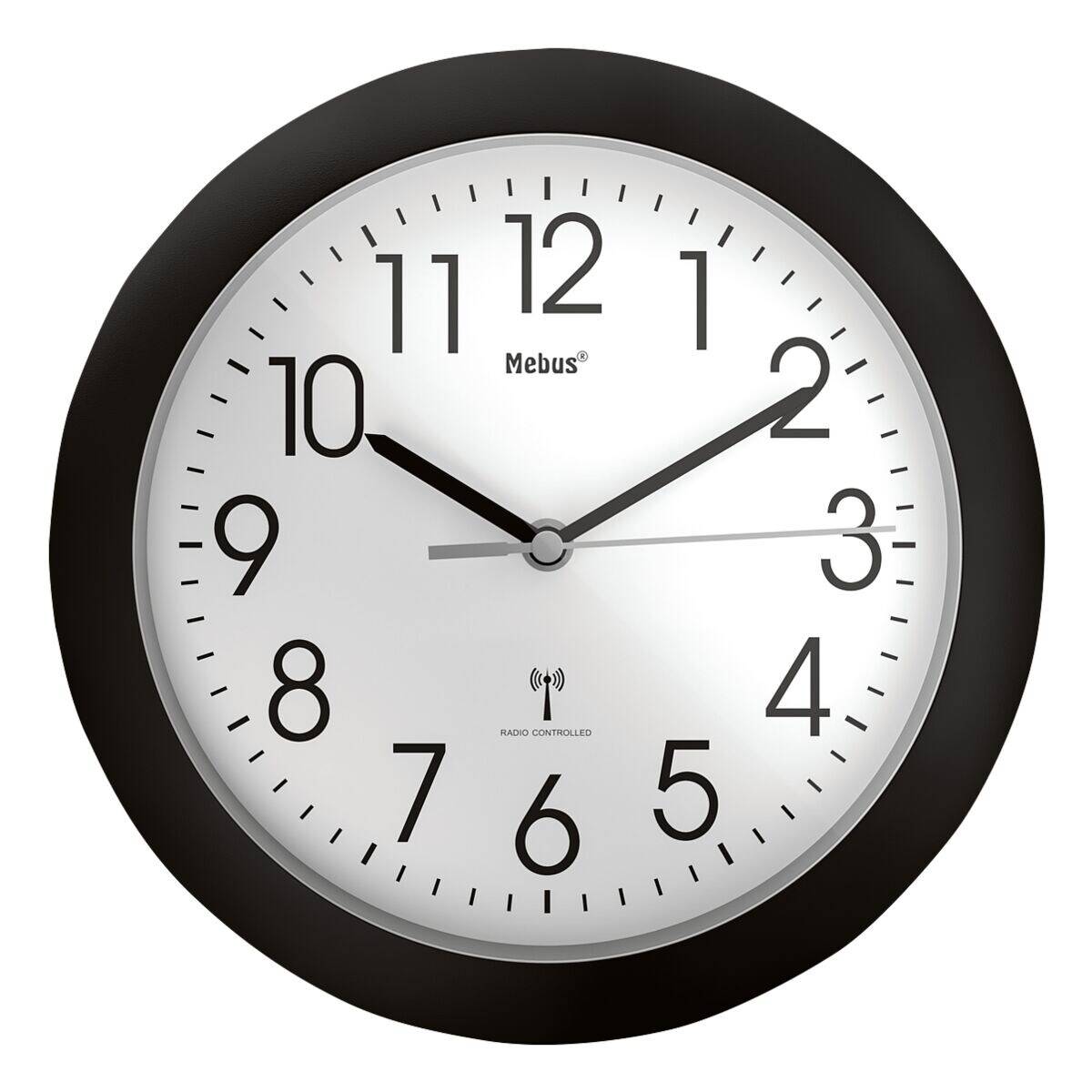 Mebus 52450 - Wand - Digitale Uhr - Rund - Schwarz - Kunststoff - Modern
