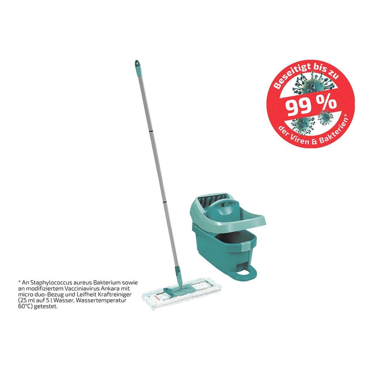 Leifheit Reinigungs-Set Profi XL mit Rollen und Bodenwischer in Grün