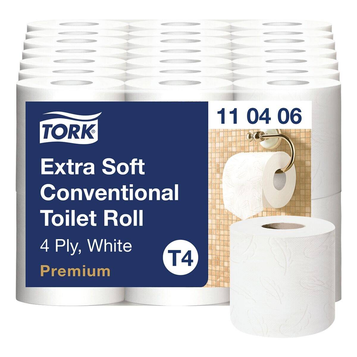 TORK Premium Extra Soft Toilettenpapier 4-lagig, weiß - 42 Rollen (7 Pack à 6 Rollen)