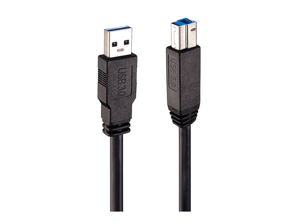 LINDY USB-Kabel USB 3.2 Gen1 (USB 3.0 / USB 3.1 Gen1) USB-A Stecker, USB-B Stecker 10.00 m Schwarz 43098