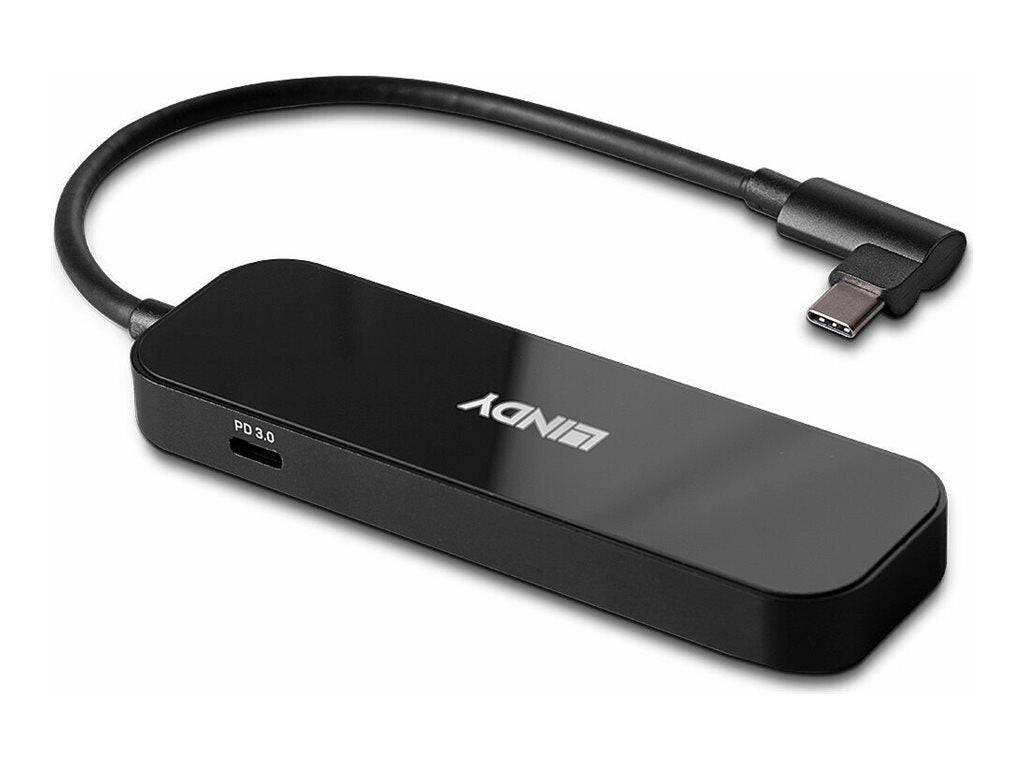 LINDY 43334 USB-Hub 4 Port USB-C® 3.2, USB-C® 3.2, USB-A (USB 3.2 Gen 2), USB-A (USB 3.2 Gen 2) Schwarz