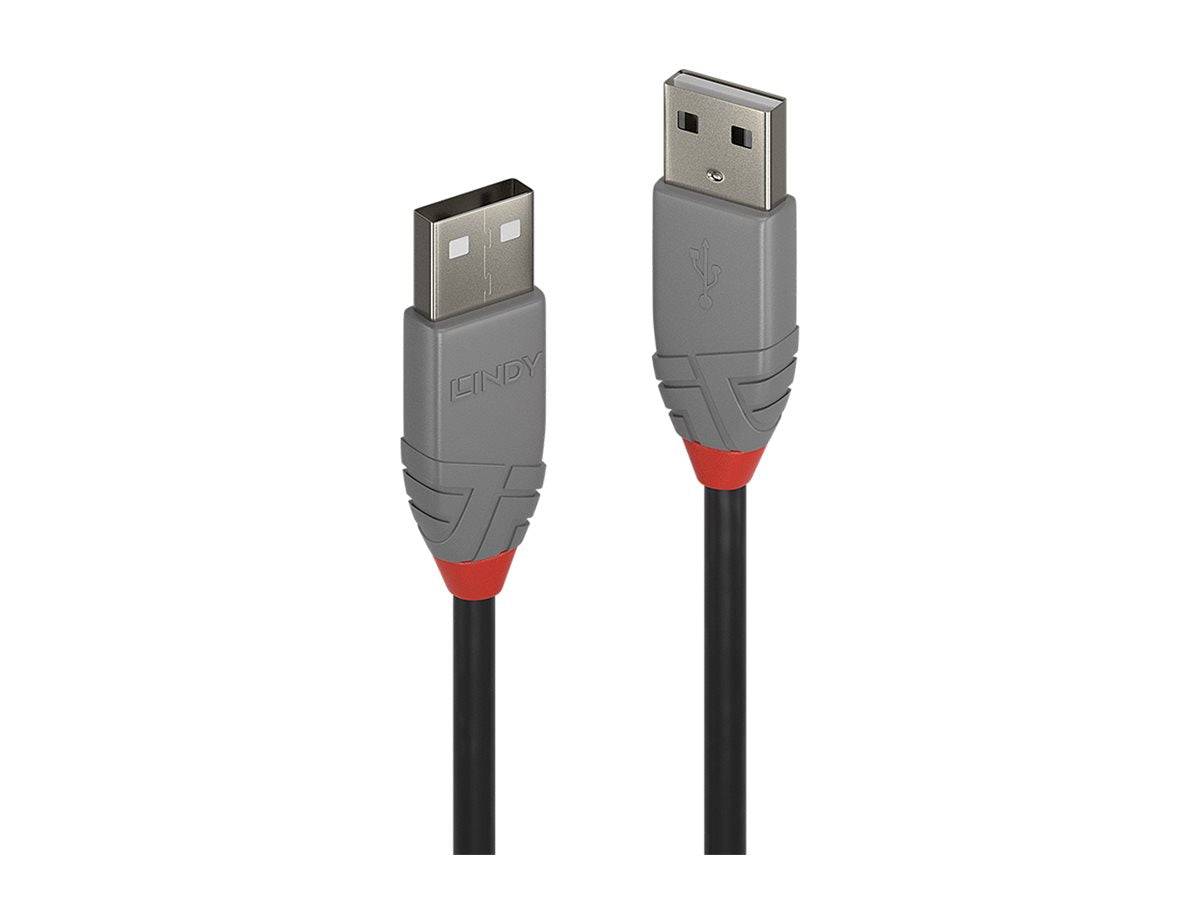 LINDY USB-Kabel USB 2.0 USB-A Stecker, USB-A Stecker 0.20 m Schwarz 36690