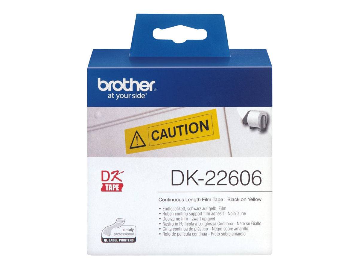 Brother DK-22606 Etiketten Rolle 62 mm x 15.24 m Folie Gelb 1 St. Permanent haftend DK22606 Universal-Etiketten