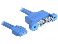 Delock USB 3.0 Pin Header - USB-Kabel intern auf extern - 19-poliger USB 3.0 Kopf (W)