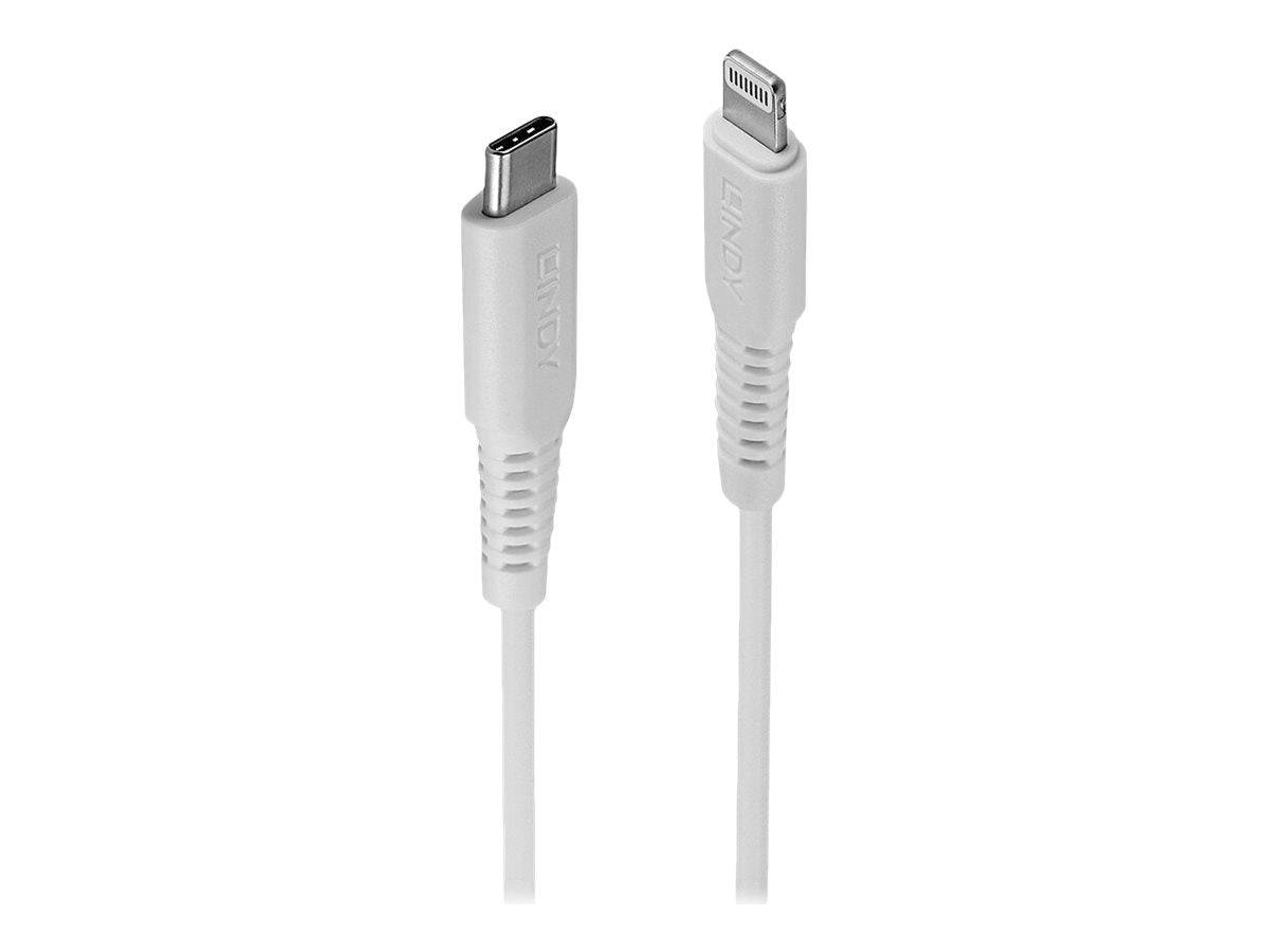 LINDY USB-Kabel USB 2.0 Apple Lightning Stecker, USB-C® Stecker 1.00m Weiß 31316