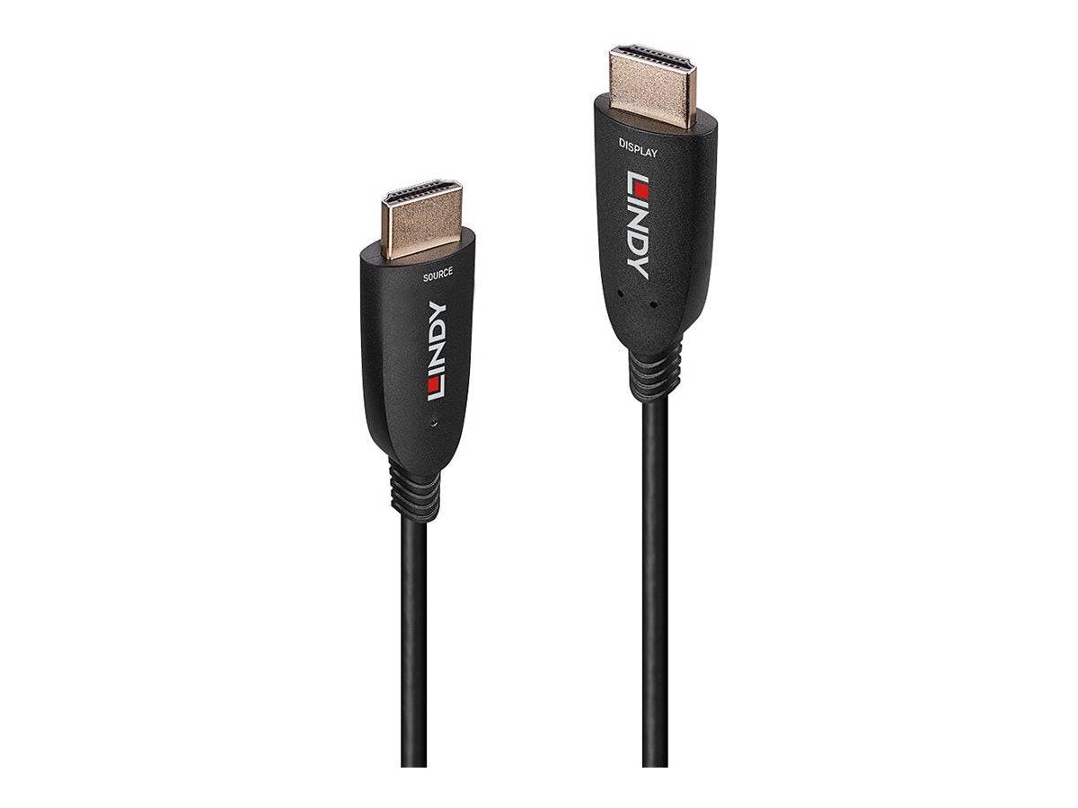 Lindy HDMI-Kabel - HDMI männlich zu HDMI männlich - 100 m - Hybrid Kupfer/Kohlefaser - Schwarz - unterstützt 8K 60 Hz