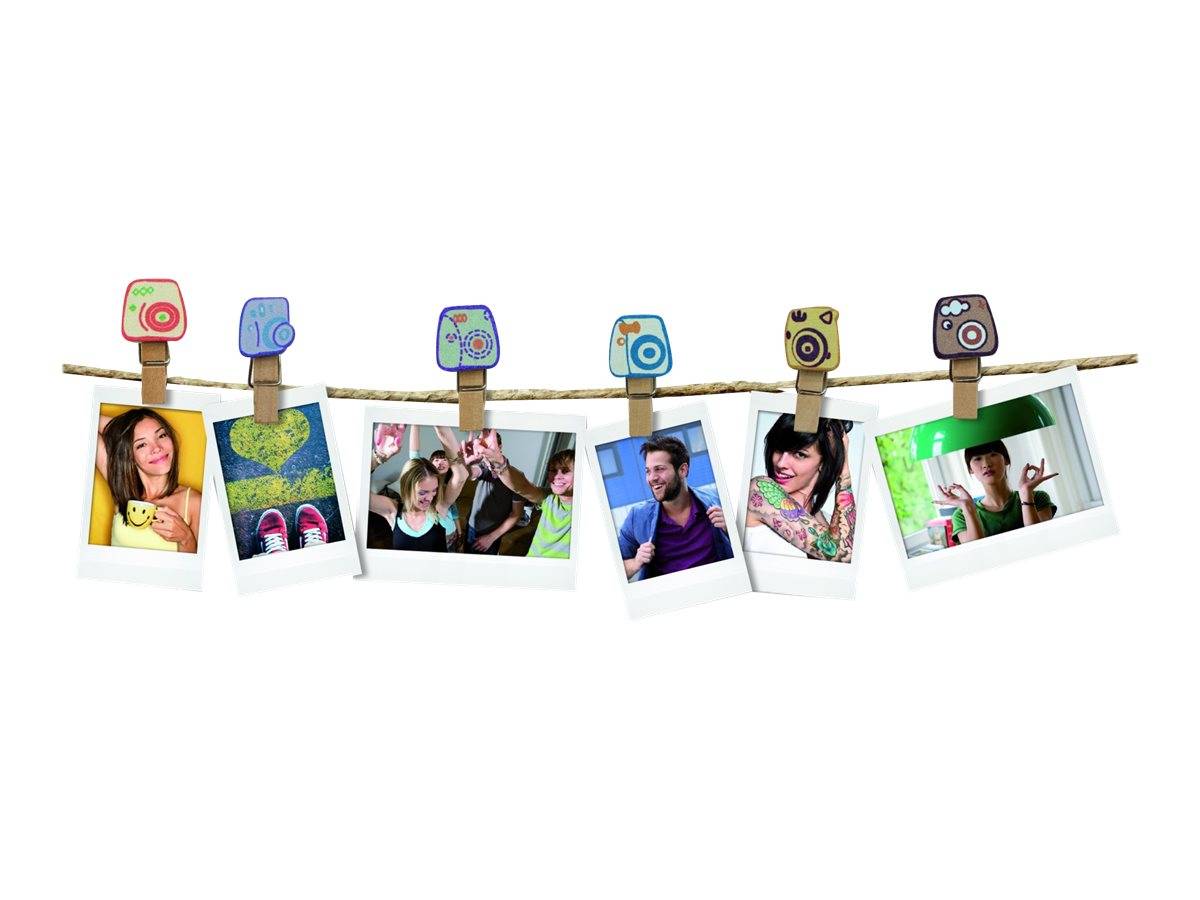 Fujifilm Instax Design Clips Camera (10er Set Holzklammern mit Magnet im "Instax-kamera-Design")