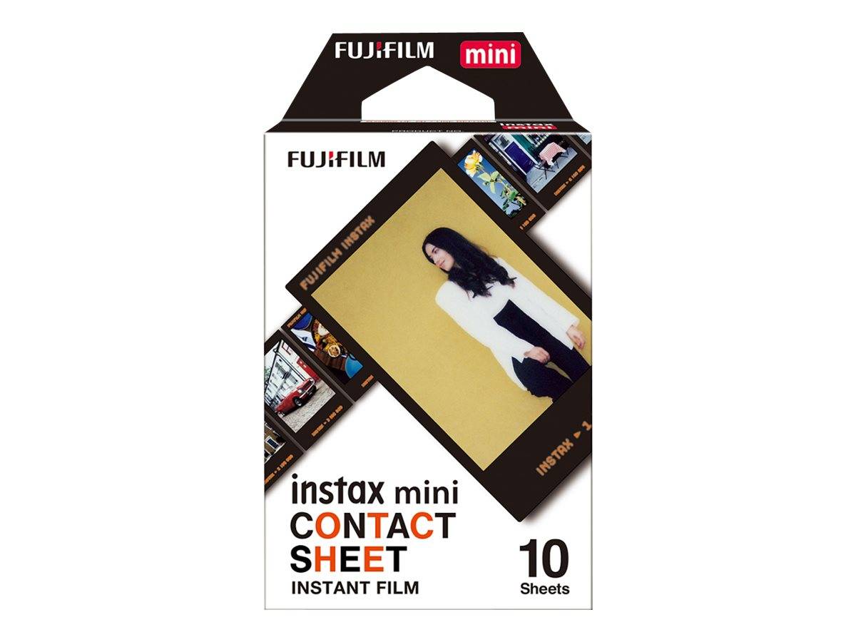 Fujifilm Instax MINI Contact Sheet Film, 5.4x8.6 cm, Schwarz, 10 Blätter, instax mini 11, instax min
