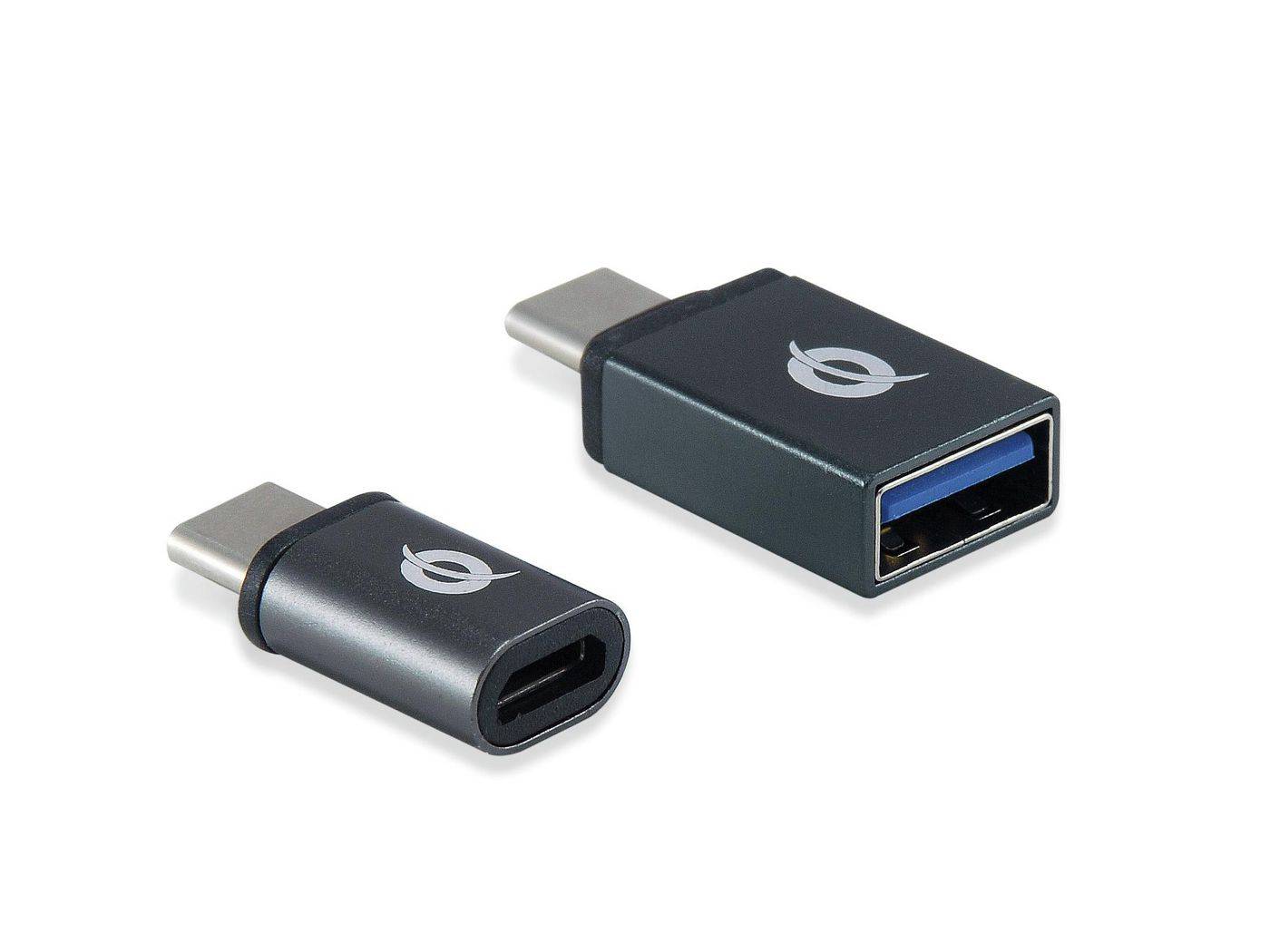 Conceptronic Adapter USB-C -> USB3.0+Micro USB 2er-Pack sw - Adapter