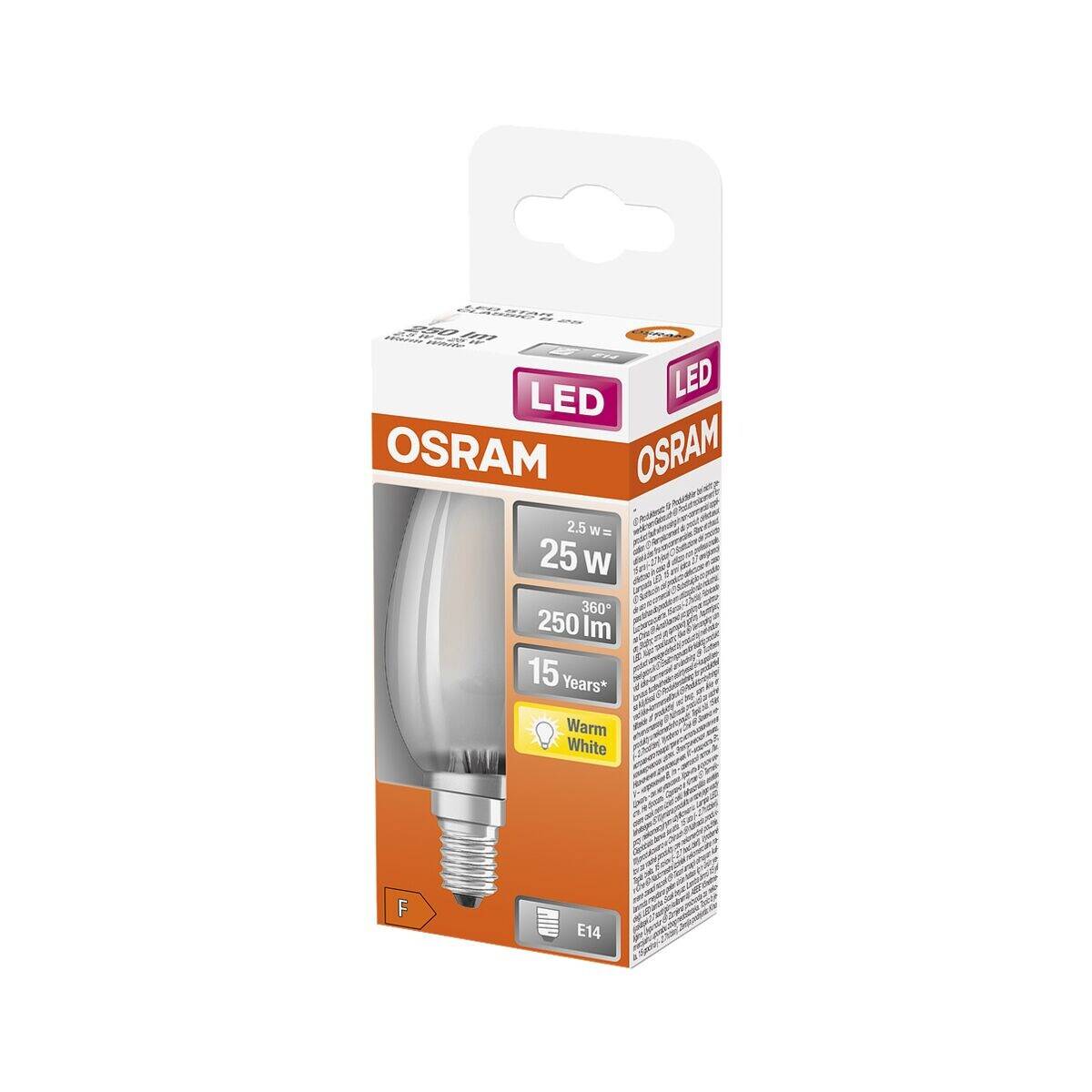 OSRAM 4058075436664 LED EEK F (A - G) E14 Kerzenform 2.5 W = 25 W Warmweiß (Ø x L) 35 mm x 100 mm 1 St.