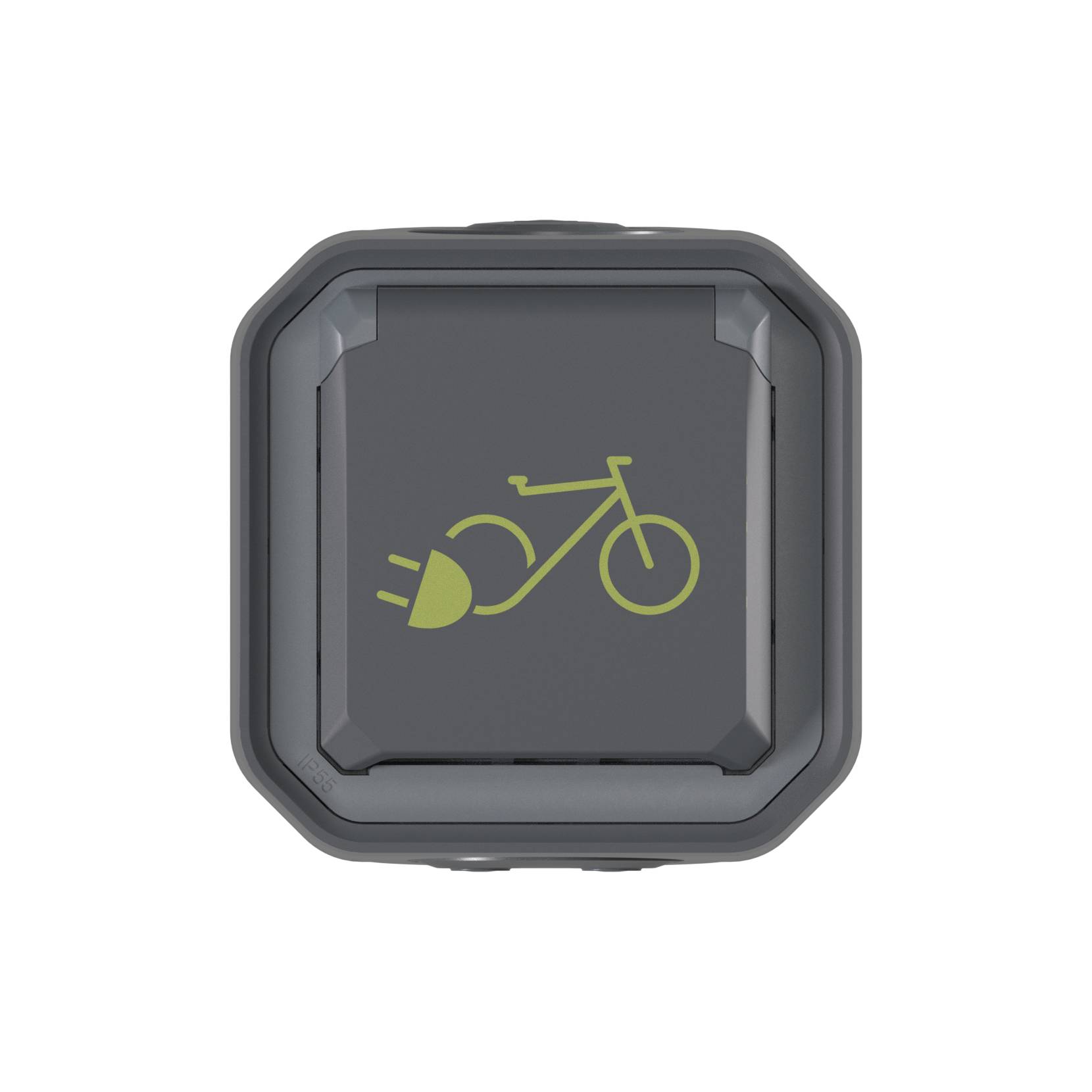 LEGRAND, Plexo New FRAP Schutzkontakt-Steckdose Symbol Fahrrad SL,EB,IP44,IK08, Anthrazit, 069784L
