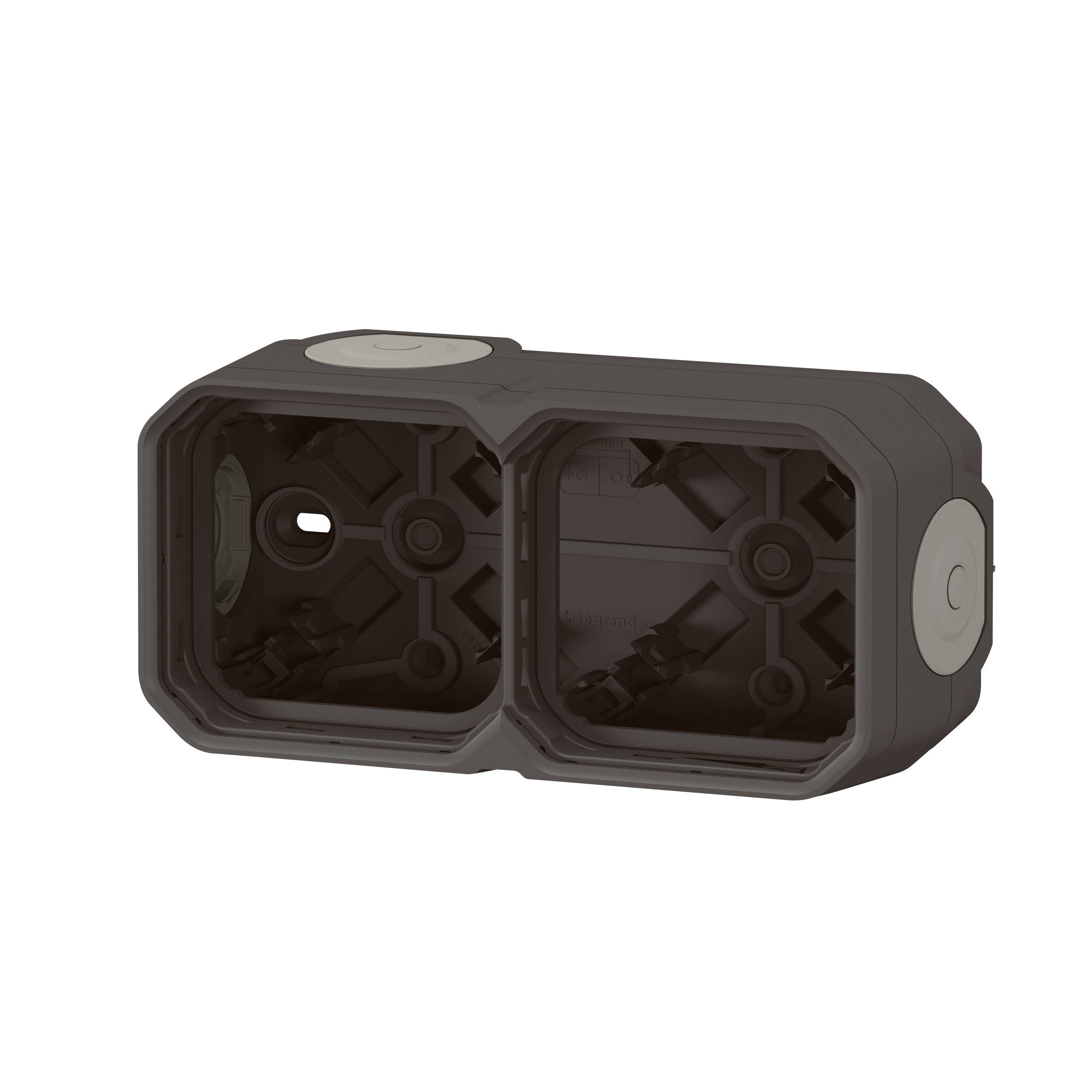 LEGRAND, Plexo New 2-fach Gehäuse horizontal & vertikal in der Anthrazit, 069602L