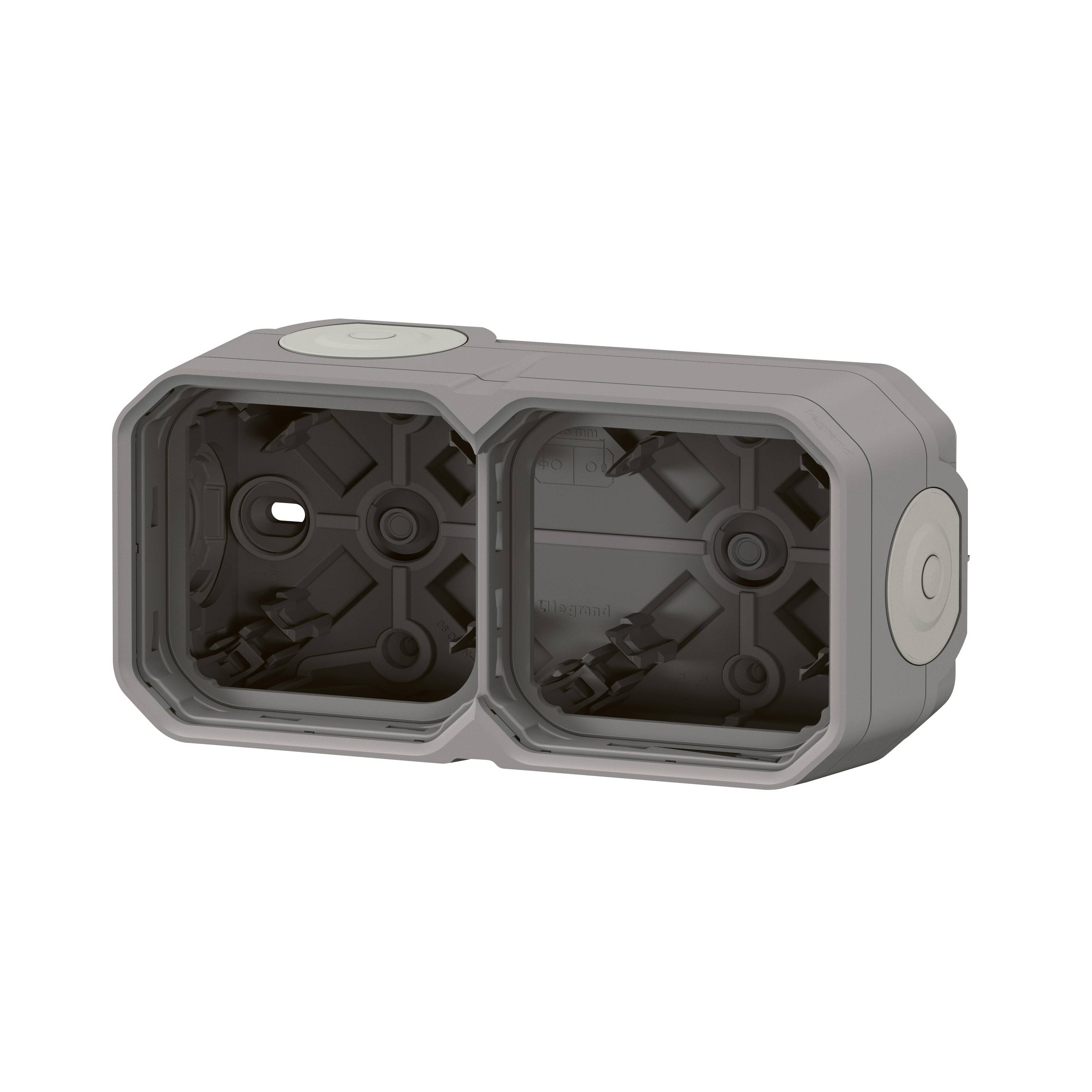 LEGRAND, Plexo New 2-fach Gehäuse horizontal & vertikal in der Grau, 069672L