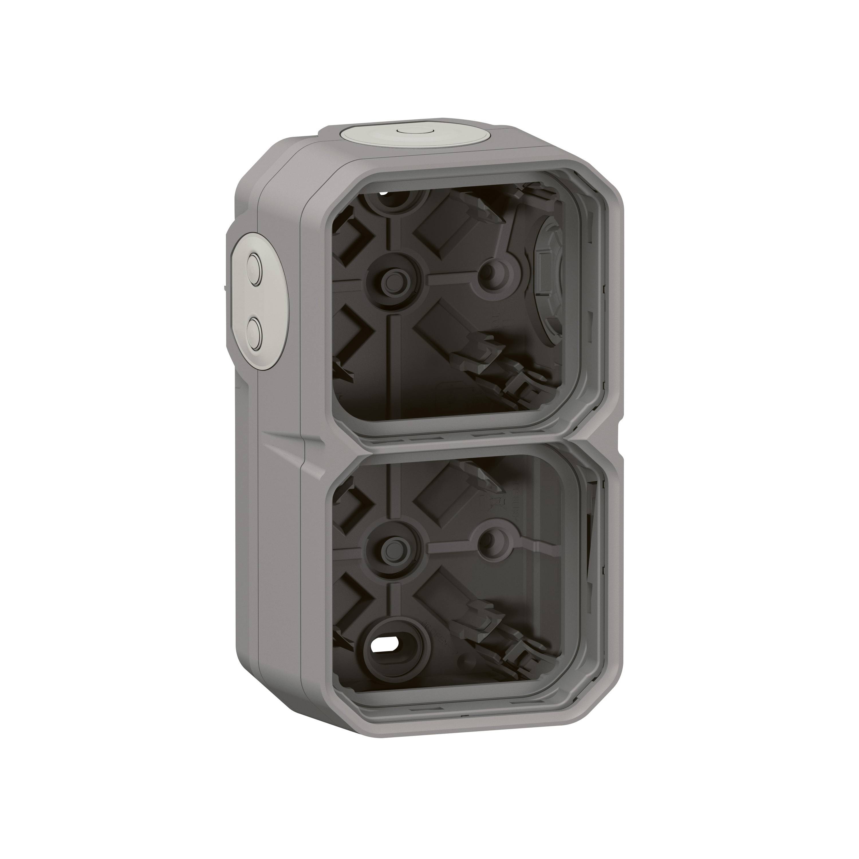 LEGRAND, Plexo New 2-fach Gehäuse horizontal & vertikal in der Grau, 069672L