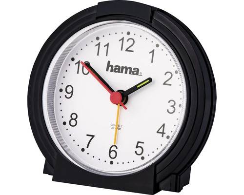 hama 00186335 Wecker "Classic", ohne Ticken, Schwarz/Weiß